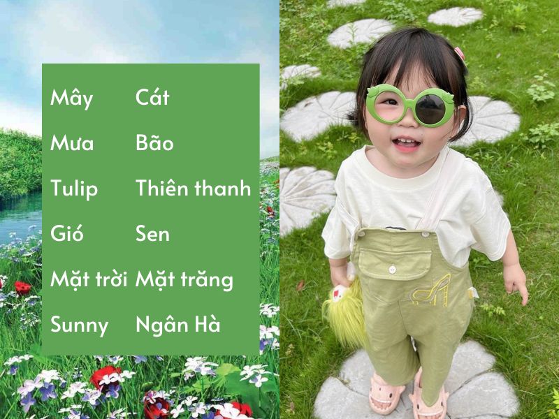 Tên ở nhà cho bé gái gần gũi với thiên nhiên, hoa cỏ