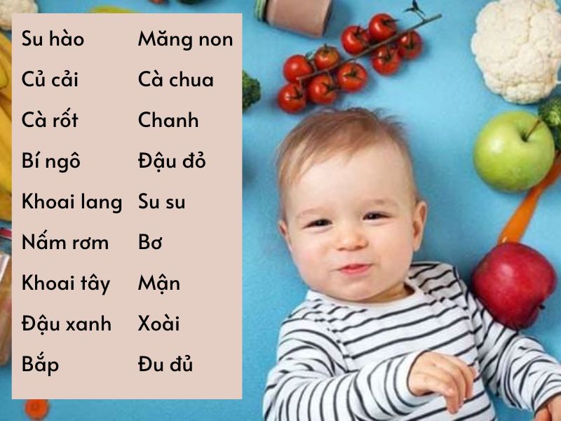 Tên ở nhà cho bé gái theo các loại rau củ, trái cây