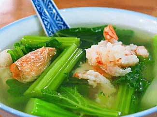 Canh tôm cải bó xôi dinh dưỡng cho bé