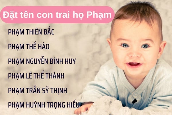 Đặt tên con trai với họ Phạm