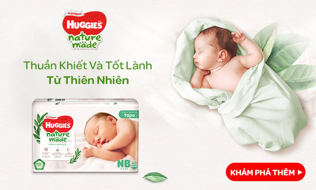 Tã dán cao cấp Huggies Naturemade an toàn cho bé