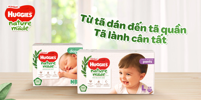 Tã Huggies siêu cao cấp Platinum Naturemade