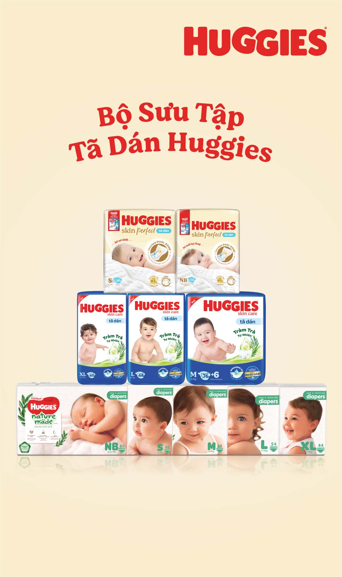 tất cả sản phẩm tã dán Huggies