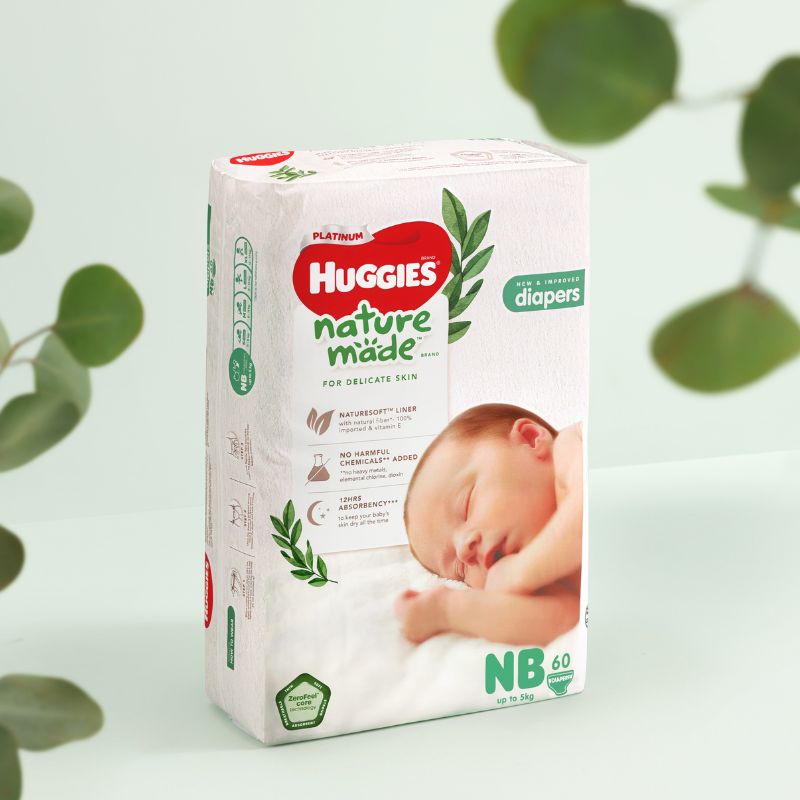 Tã dán cao cấp Huggies Platinum Nature Made size NB