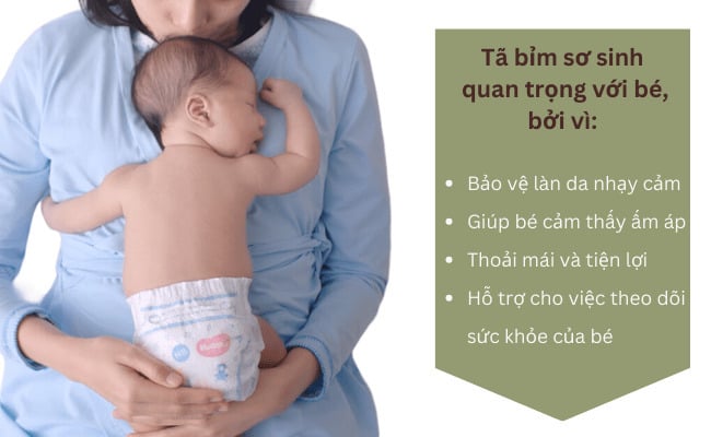 Tại sao mẹ nên dùng bỉm cho trẻ sơ sinh?