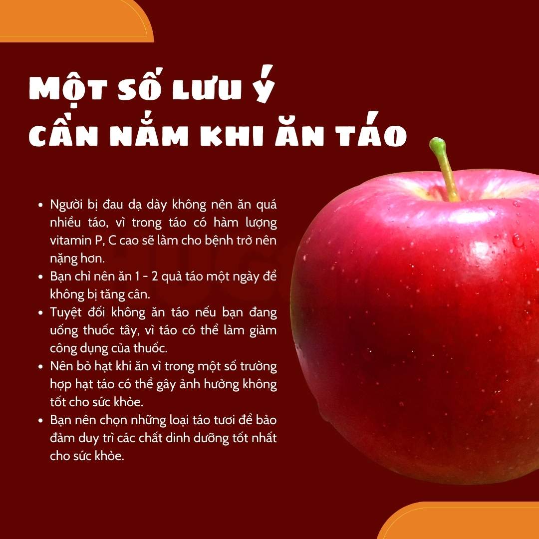 Lưu ý khi ăn táo