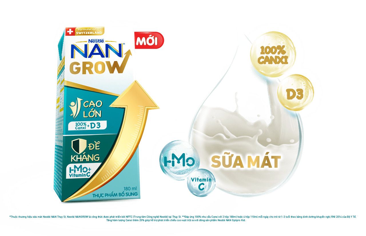 Sữa công thức pha sẵn Nan Grow Thụy Sĩ