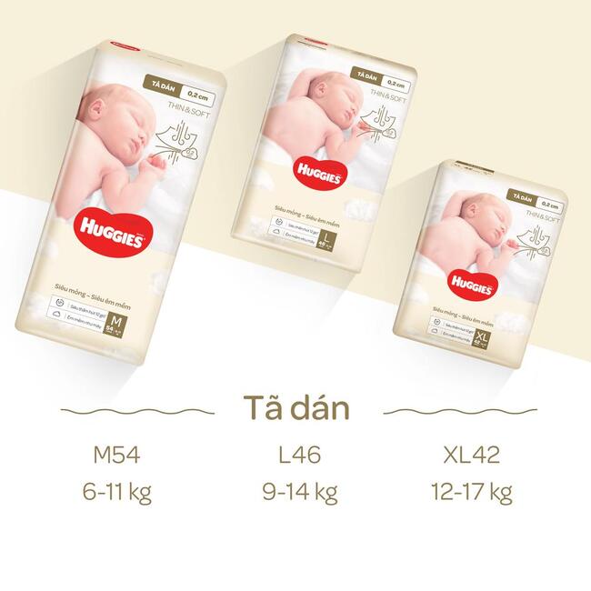 Tã dán Huggies Thin & Soft Hàn Quốc