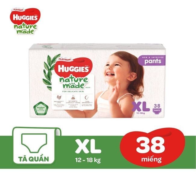 Bỉm quần cao cấp Huggies Platinum Naturemade